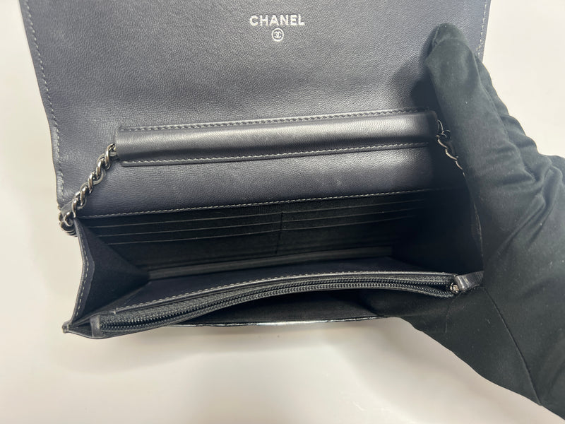 Chanel  Metallic Python Wallet On Chain