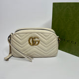 Gucci GG Marmont Small Cream Matelasse Shoulder Bag