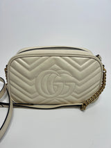 Gucci GG Marmont Small Cream Matelasse Shoulder Bag