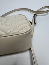 Gucci GG Marmont Small Cream Matelasse Shoulder Bag