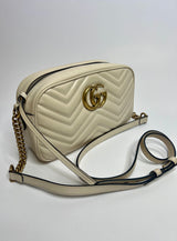 Gucci GG Marmont Small Cream Matelasse Shoulder Bag