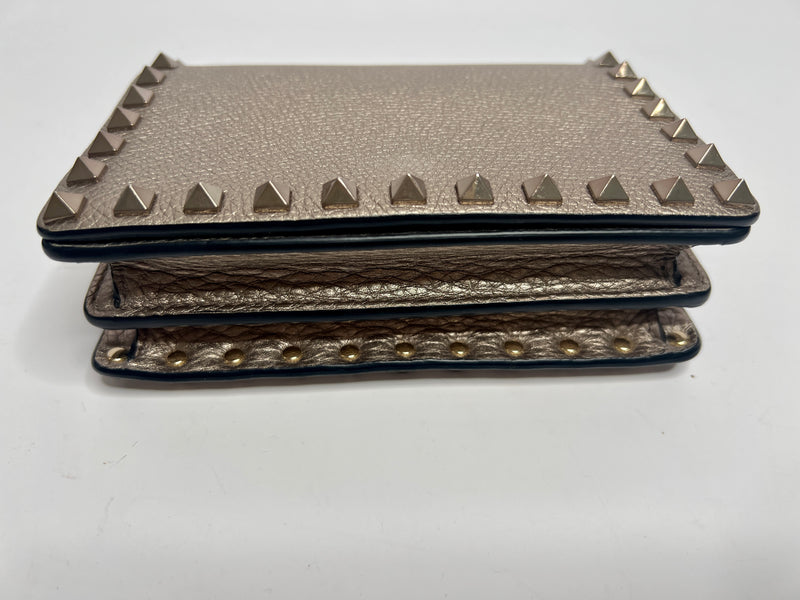 Valentino Rockstud Cross Body Bag in Gold Grained Leather