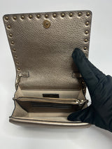 Valentino Rockstud Cross Body Bag in Gold Grained Leather