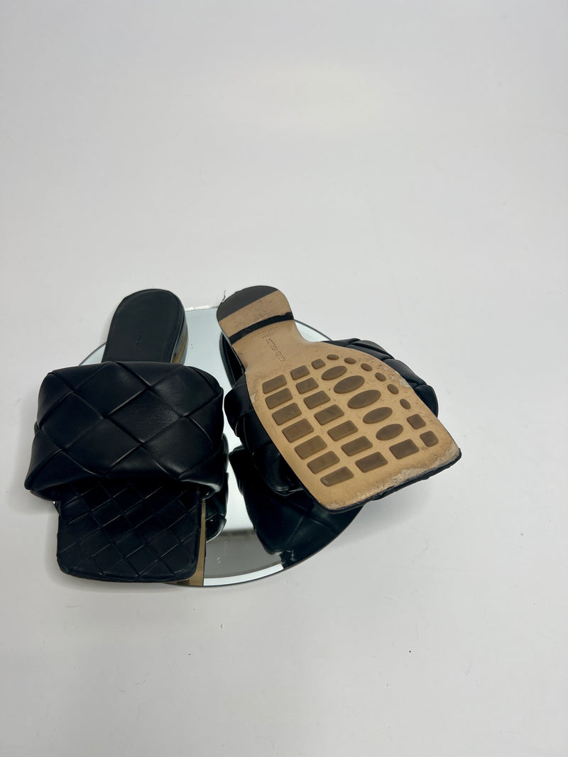 Bottega Veneta Black Lido Intrecciato Sandals (Size 39/ UK 6)