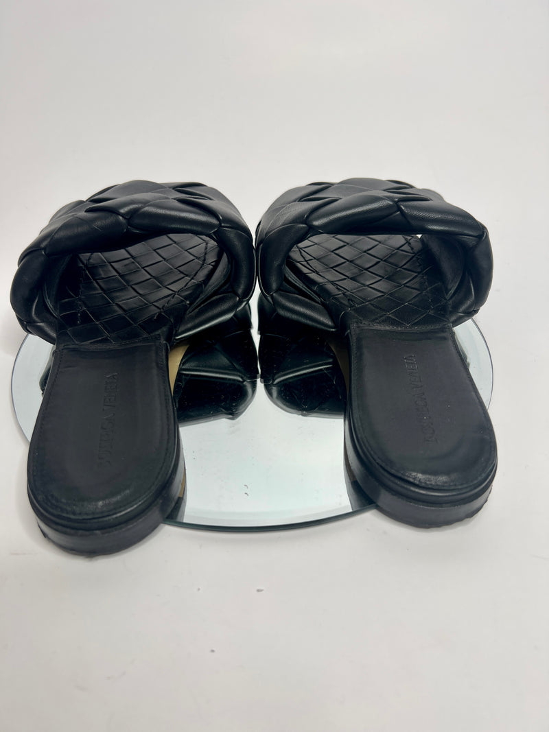 Bottega Veneta Black Lido Intrecciato Sandals (Size 39/ UK 6)