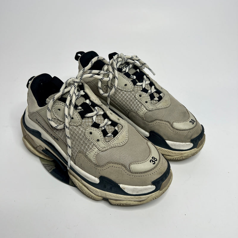 Balenciaga Triple S Beige / Black Trainers (Size 38 /UK 5)