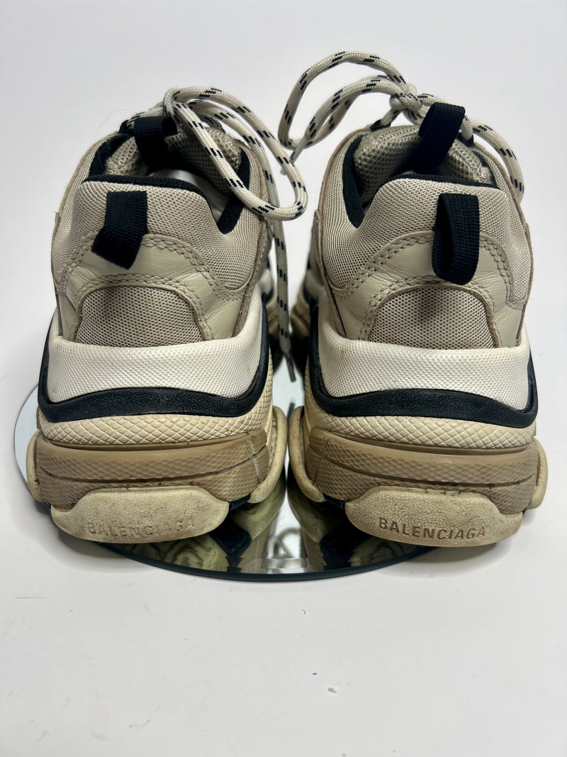 Balenciaga Triple S Beige / Black Trainers (Size 38 /UK 5)