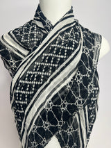 Gucci Black & White Bamboo Scarf