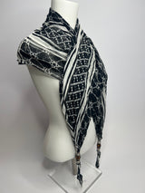 Gucci Black & White Bamboo Scarf