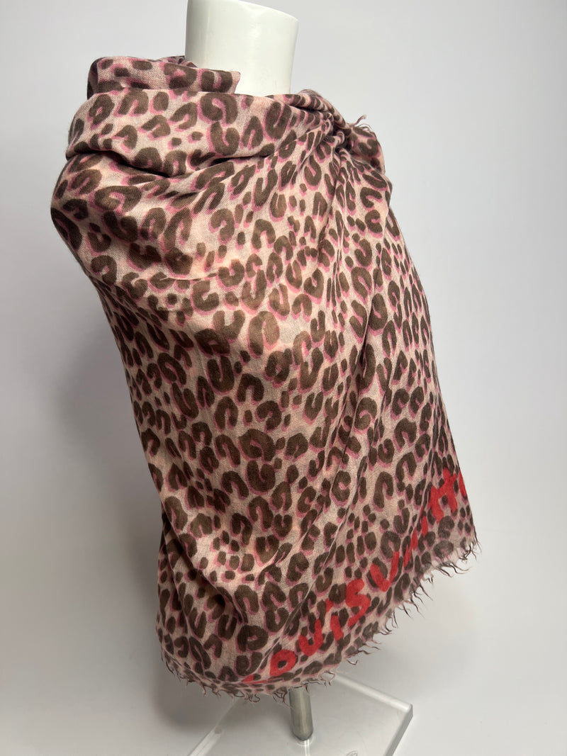 Louis Vuitton X Stephen Sprouse Leopard Beige/Pink Monogram Scarf