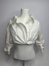 Alexander Wang Cropped Cotton-Poplin Shirt ( Size 2/ UK 6)