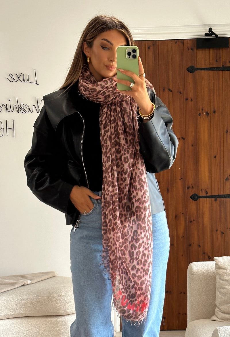 Louis Vuitton X Stephen Sprouse Leopard Beige/Pink Monogram Scarf
