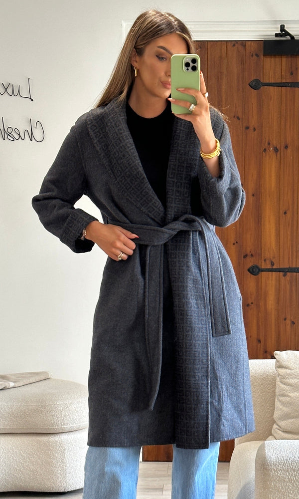Givenchy Grey Wool Coat (Size 44/UK 16)