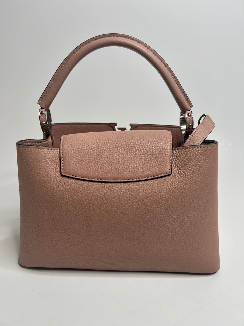 Louis Vuitton Capucines MM Bag In Magnolia Taurillion Leather