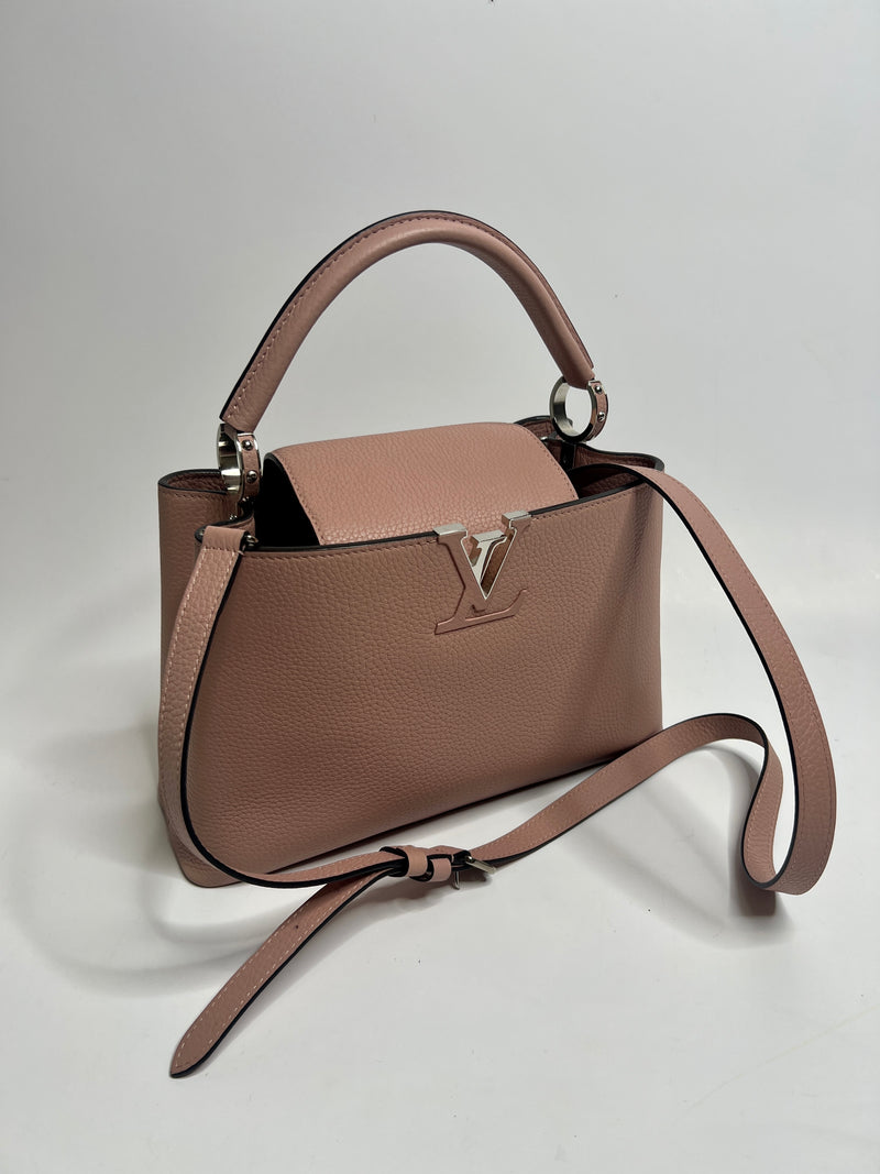 Louis Vuitton Capucines MM Bag In Magnolia Taurillion Leather