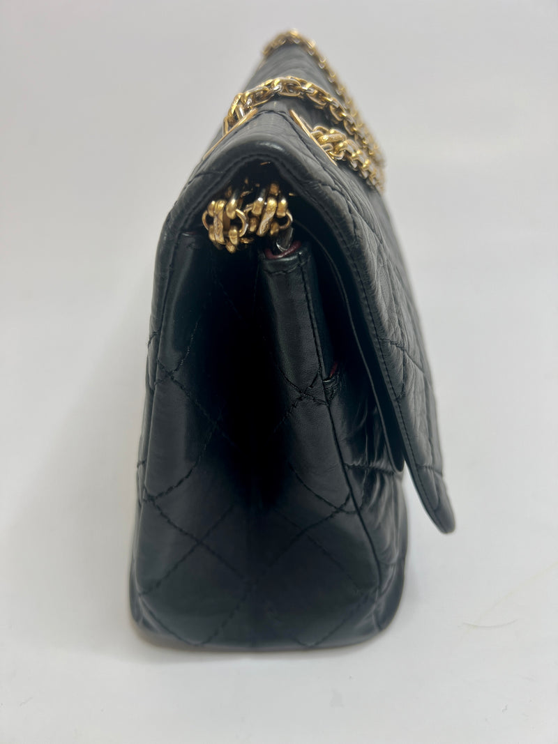 Chanel Large Black Quilted Reissue 2.55