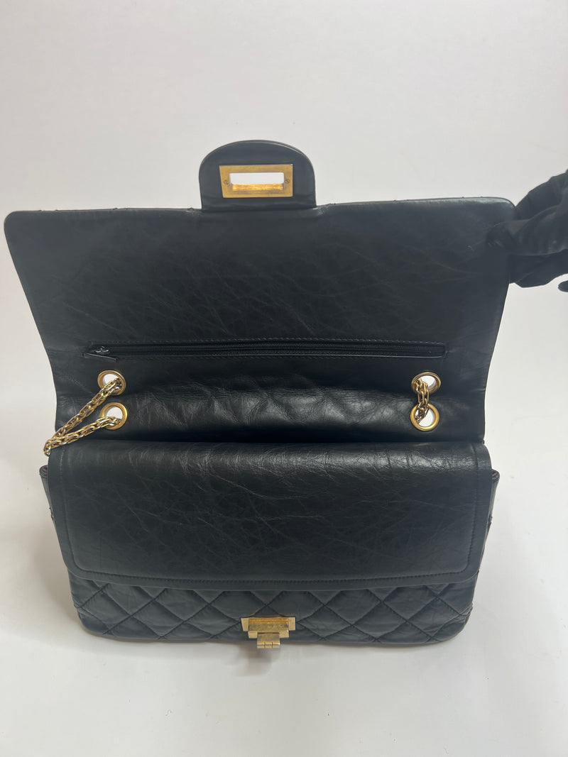 Chanel Large Black Quilted Reissue 2.55