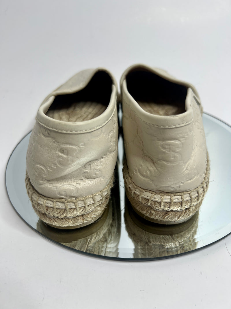 Gucci Espadrilles In Stone Leather(Size 37/UK4 )