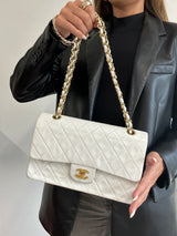 Chanel Vintage Classic Flap In White Lambskin