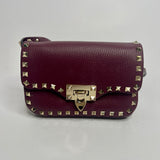 Valentino Garavani Burgundy Rockstud Crossbody Bag