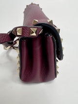 Valentino Garavani Burgundy Rockstud Crossbody Bag