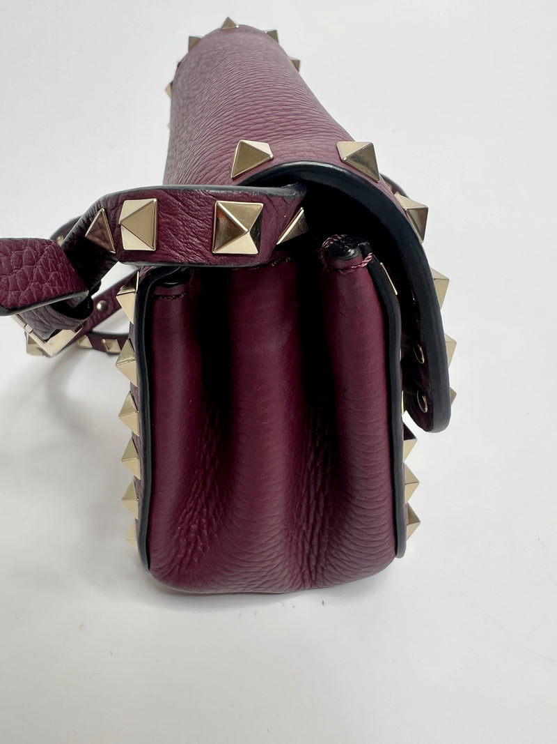 Valentino Garavani Burgundy Rockstud Crossbody Bag