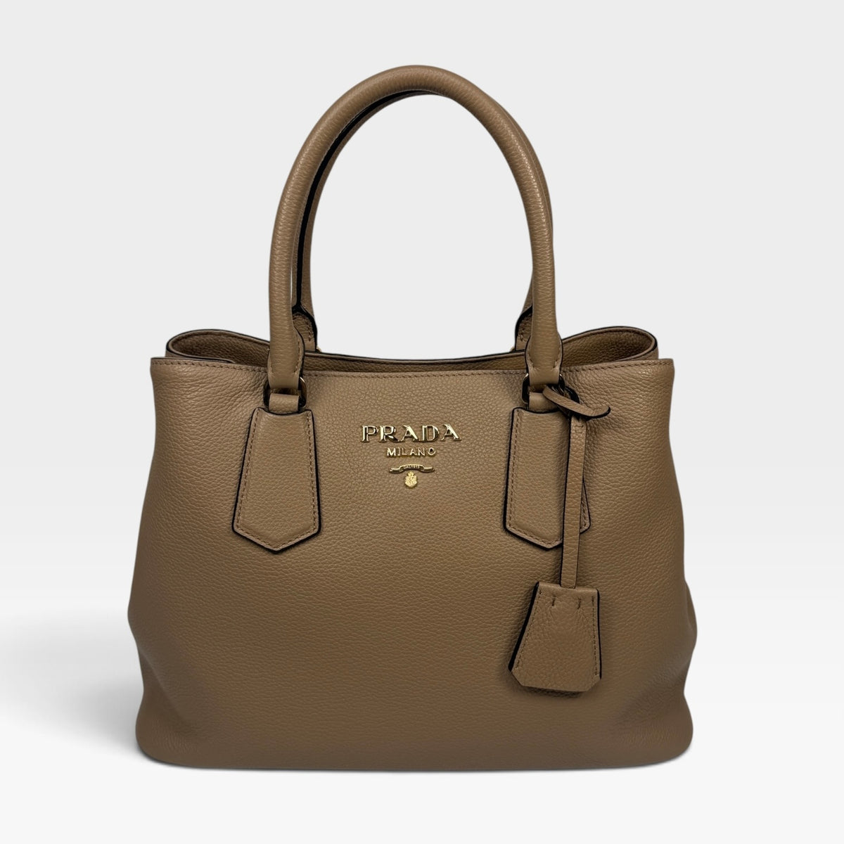 Prada Double Medium Tote In Blush Saffiano Leather With Gold Hardware. 100% authentic and pre loved in excellent condition.