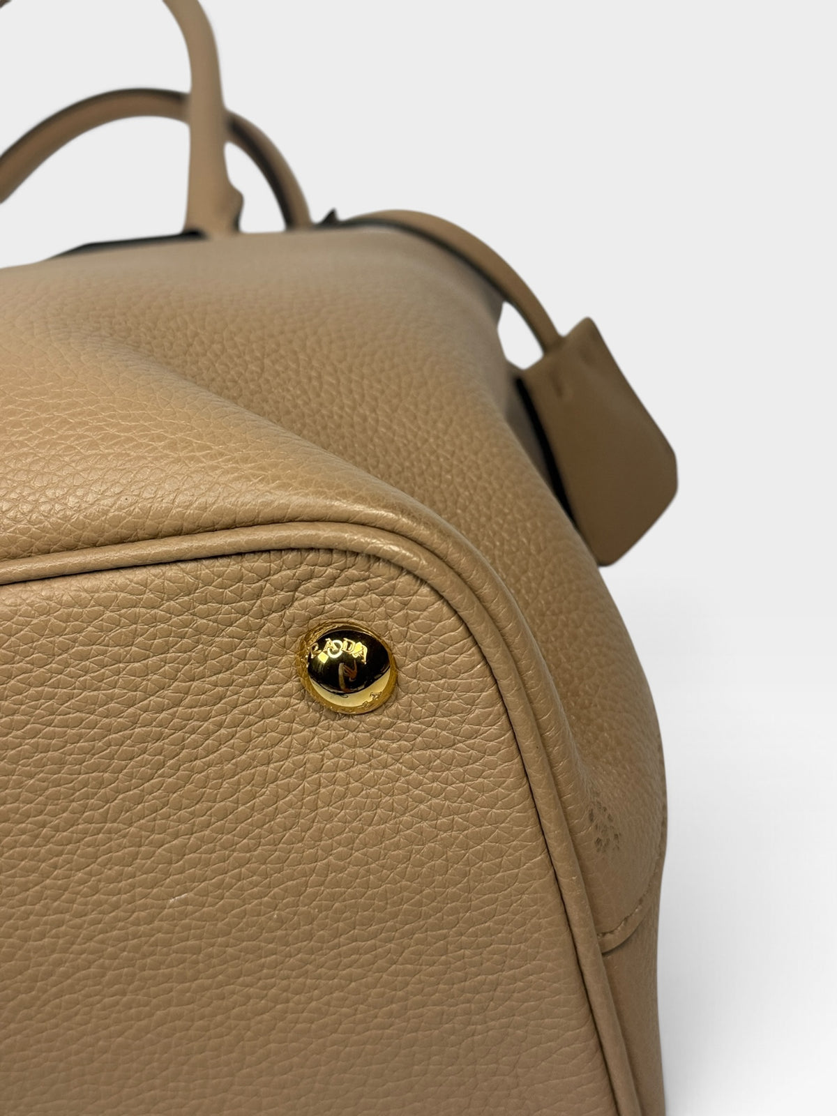 Prada Double Medium Tote In Blush Saffiano Leather With Gold Hardware. 100% authentic and pre loved in excellent condition.