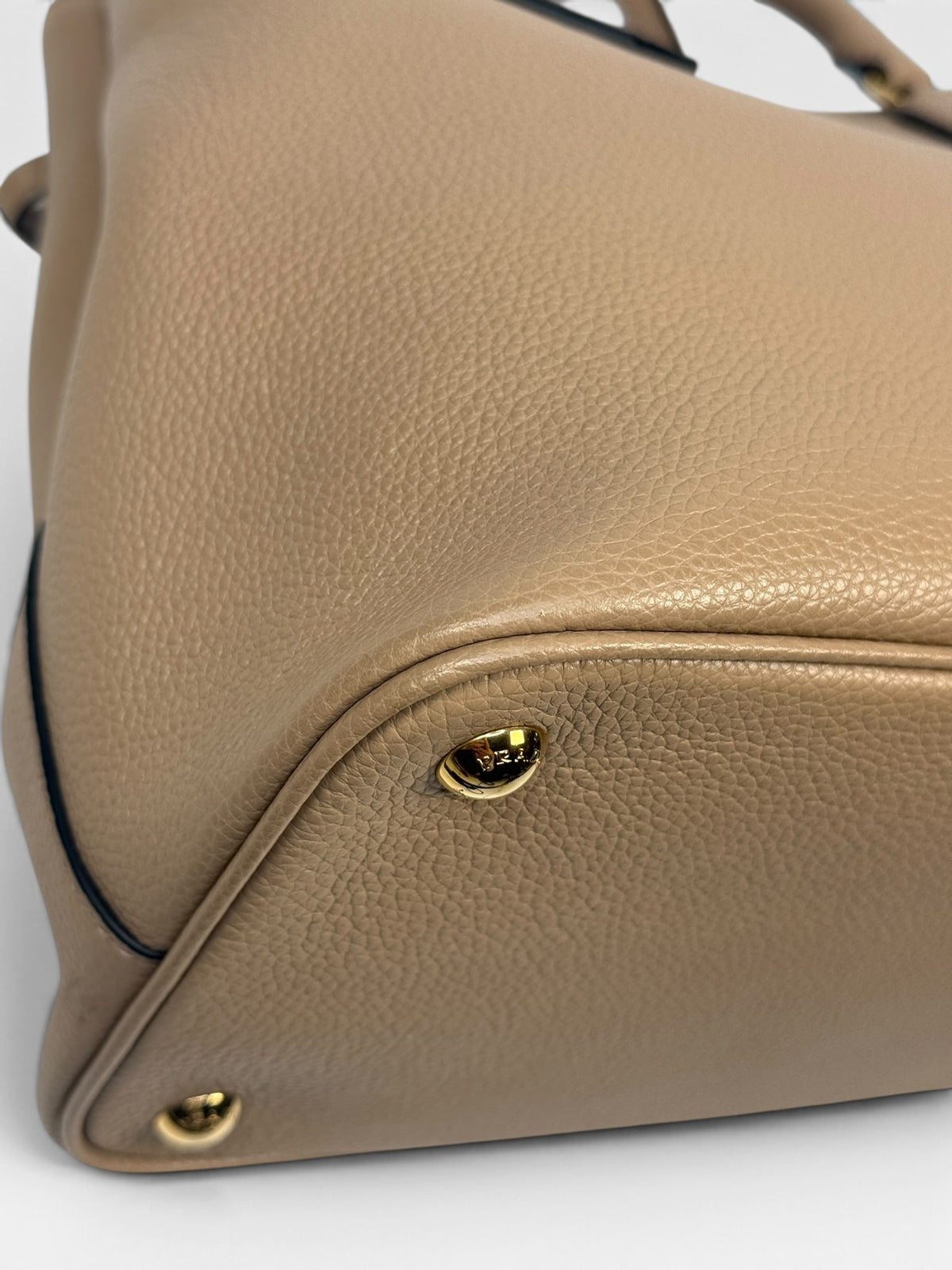 Prada Double Medium Tote In Blush Saffiano Leather With Gold Hardware. 100% authentic and pre loved in excellent condition.