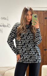 Balenciaga Black/white Logo Jumper (Size XS / UK 8)