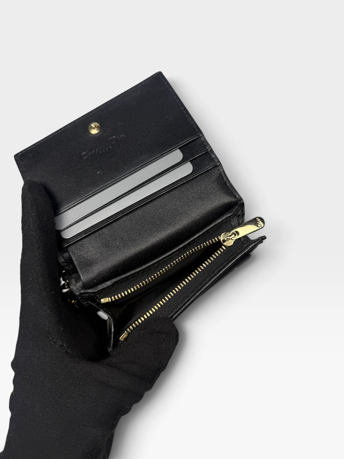 Christian Dior Mini Lady Gardenia Wallet. 100% authentic and pre loved in excellent condition. 