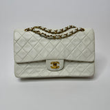 Chanel Vintage Classic Flap In White Lambskin
