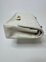 Chanel Vintage Classic Flap In White Lambskin