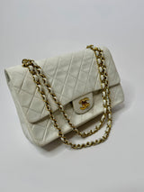 Chanel Vintage Classic Flap In White Lambskin