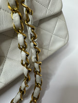 Chanel Vintage Classic Flap In White Lambskin