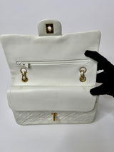 Chanel Vintage Classic Flap In White Lambskin