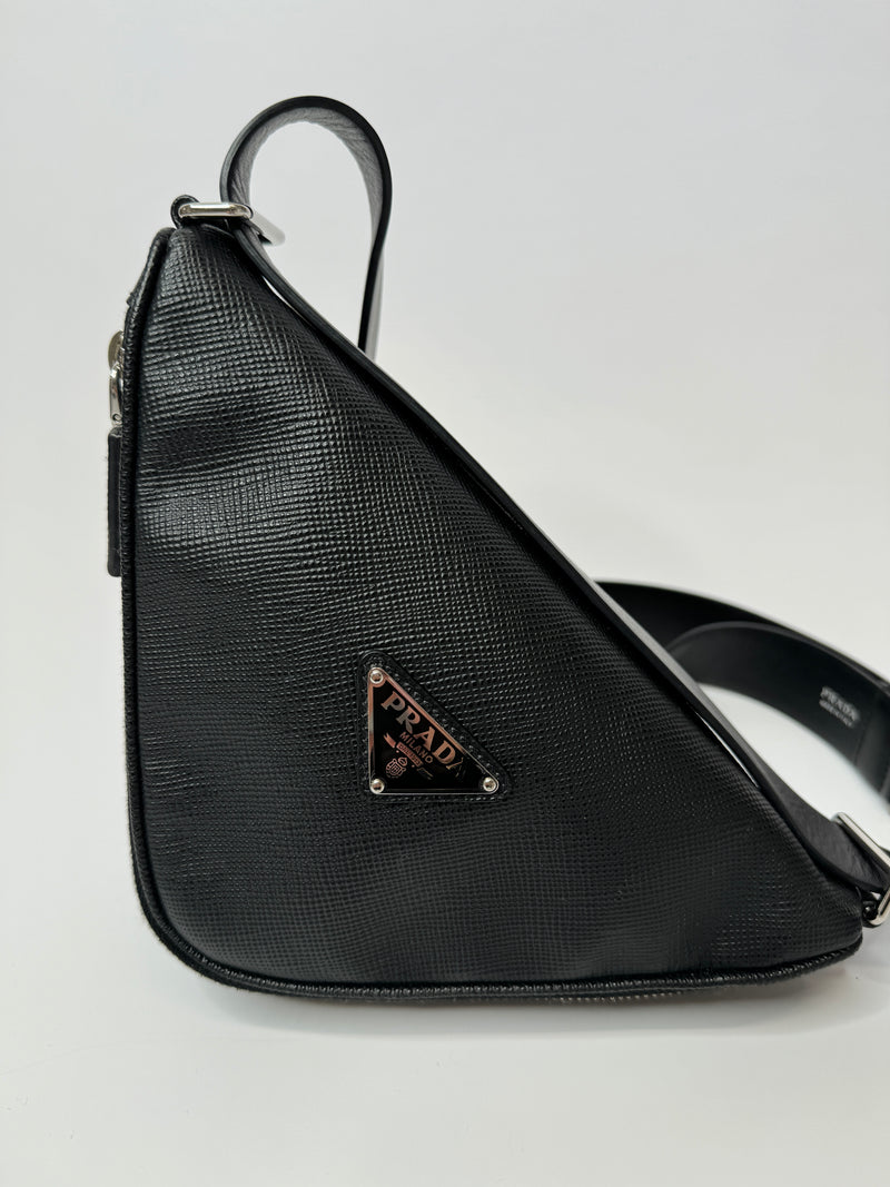Prada Black Saffiano Leather Belt Bag