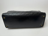 Chanel  Black Leather Supermodel Travel/Shoulder Bag