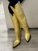Paris Texas El Dorado 100mm Knee-high Boots In Gold (Size 38/UK 5)