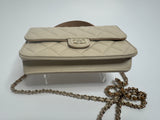 Chanel Top Handle Mini WOC Ecru/Beige Lambskin Gold Hardware 23P
