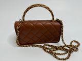 Chanel Wallet On Chain With Top Handle In Brown