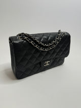 Chanel Black Caviar Leather Jumbo Classic Double Flap