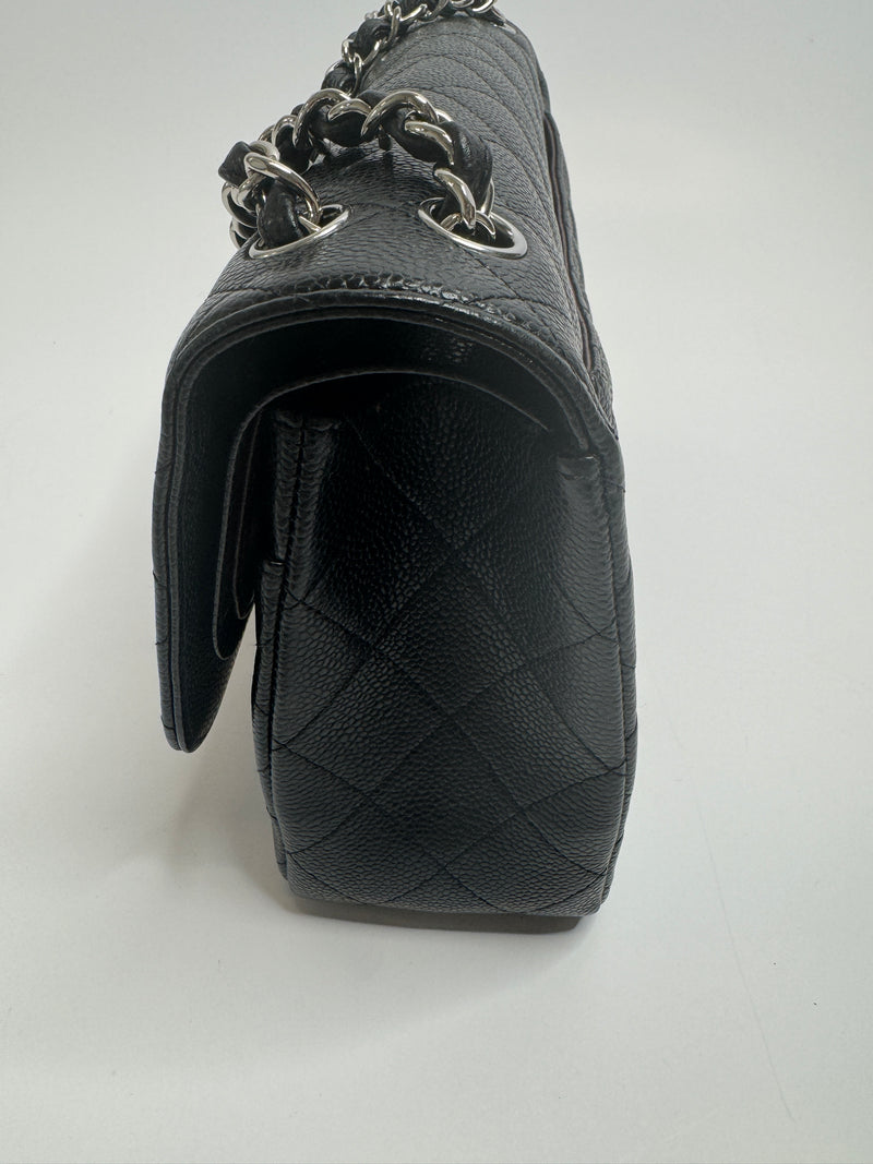 Chanel Black Caviar Leather Jumbo Classic Double Flap