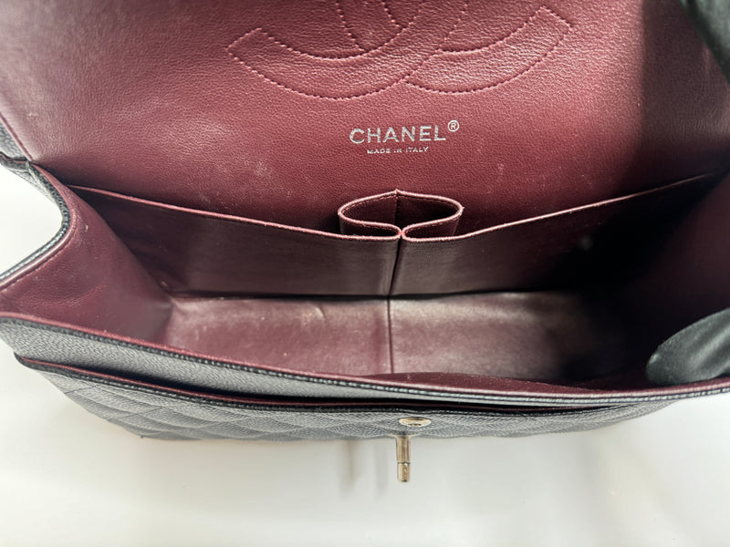 Chanel Black Caviar Leather Jumbo Classic Double Flap