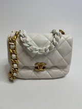 Chanel White Lacquered Flap Bag