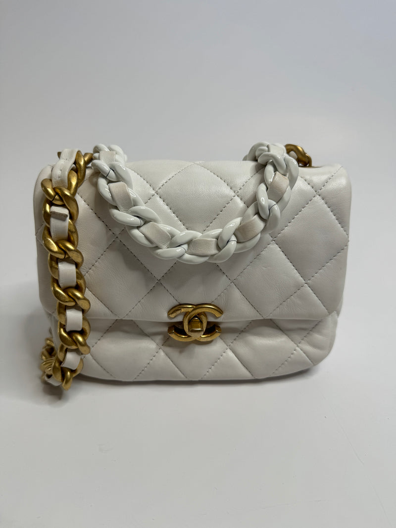 Chanel White Lacquered Flap Bag