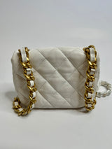 Chanel White Lacquered Flap Bag