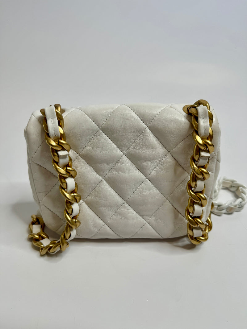 Chanel White Lacquered Flap Bag