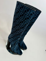 Fendi FF Chenille Knee Boots (Size 37/ UK 4)