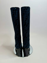 Fendi FF Chenille Knee Boots (Size 37/ UK 4)